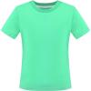Sunny Fashion Girls T-Shirt Crop Top Brown Lettuce Trim Ribbed Knit Button Casual(Spring Green)