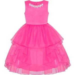 Sunny Fashion Flower Girls Dress Rhinestone Tulle Wedding Pageant Bridesmaid