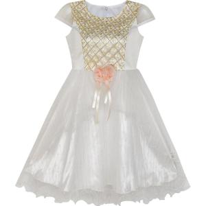 Sunny Fashion Flower Girls Dress Shinning Wedding Pageant Party Dress Size 3-10