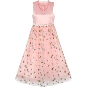 Sunny Fashion Flower Girls Dress Sparkling Sequins Star Pearl Wedding Party