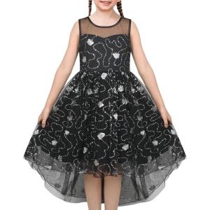 Sunny Fashion Flower Girls Dress Unicorn Rainbow Pageant Princess Party(Black Butterfly)