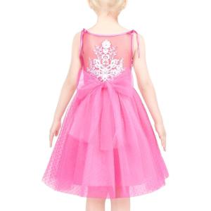 Sunny Fashion Flower Girls Dress White Wedding Pageant Bridesmaid Gown Size 3-10(Pink Dot)