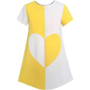 Sunny Fashion Girls Dress Color Contrast Heart A-line Size 5-12
