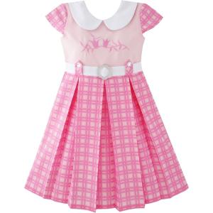 Sunny Fashion Girls Dress Pink Belted School Pleated Hem Size 4-14