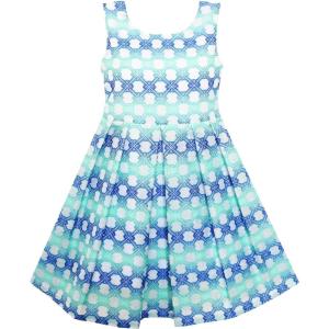 Sunny Fashion Girls Dress Plaid Checkered Striped Color Blocks