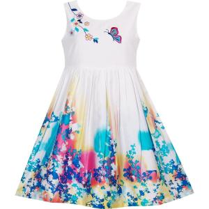 Sunny Fashion Girls Dress Seeking Flower Embroidery Chinese Style