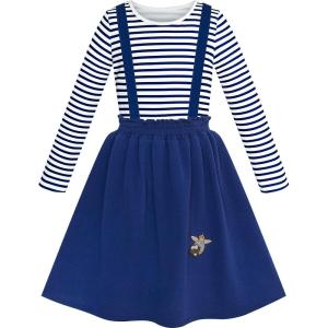 Sunny Fashion Girls Dress Shinning Sequins Beige Tulle Layers Wedding Pageant(Blue Set)