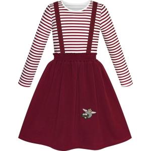 Sunny Fashion Girls Dress Shinning Sequins Beige Tulle Layers Wedding Pageant(Red Set)