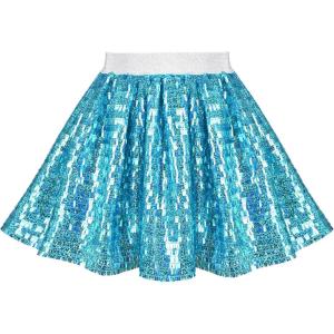 Sunny Fashion Girls Skirt Purple Mermaid Sparkly Sequin Tutu Party Ballet Dance(Blue)