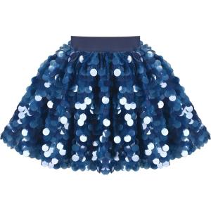 Sunny Fashion Girls Skirt Purple Mermaid Sparkly Sequin Tutu Party Ballet Dance(Blue Circle Sequin)