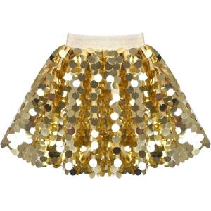 Sunny Fashion Girls Skirt Purple Mermaid Sparkly Sequin Tutu Party Ballet Dance(Gold)