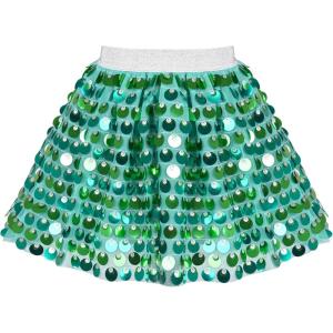 Sunny Fashion Girls Skirt Purple Mermaid Sparkly Sequin Tutu Party Ballet Dance(Green Sequin)