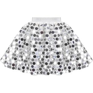 Sunny Fashion Girls Skirt Purple Mermaid Sparkly Sequin Tutu Party Ballet Dance(Grey Sequin)
