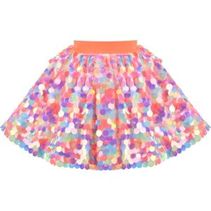 Sunny Fashion Girls Skirt Purple Mermaid Sparkly Sequin Tutu Party Ballet Dance(Orange)