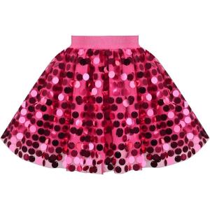 Sunny Fashion Girls Skirt Purple Mermaid Sparkly Sequin Tutu Party Ballet Dance(Pink Sequin)