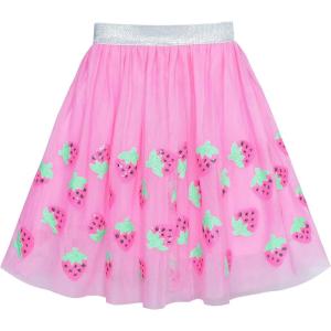 Sunny Fashion Girls Skirt Tutu Rainbow Multicolor Ballet Dancing Party Size 2-10(Pink and Purple)