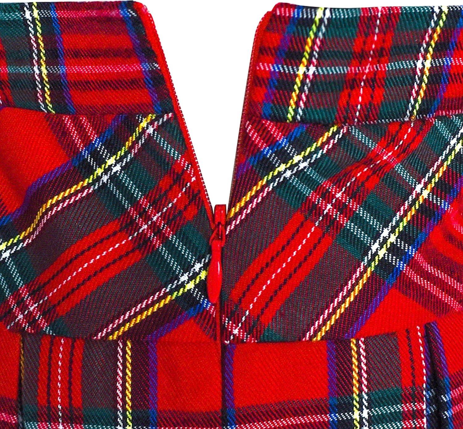 imageSunny Fashion Girls 2 Piece Set Skirt TShirt Crop RibKnit Plaid Casual SchoolGreen Red