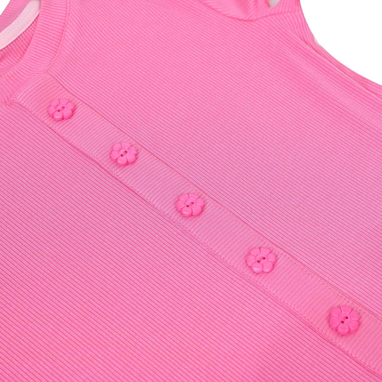 imageSunny Fashion Girls 2 Piece Set Skirt TShirt Crop RibKnit Plaid Casual SchoolPink