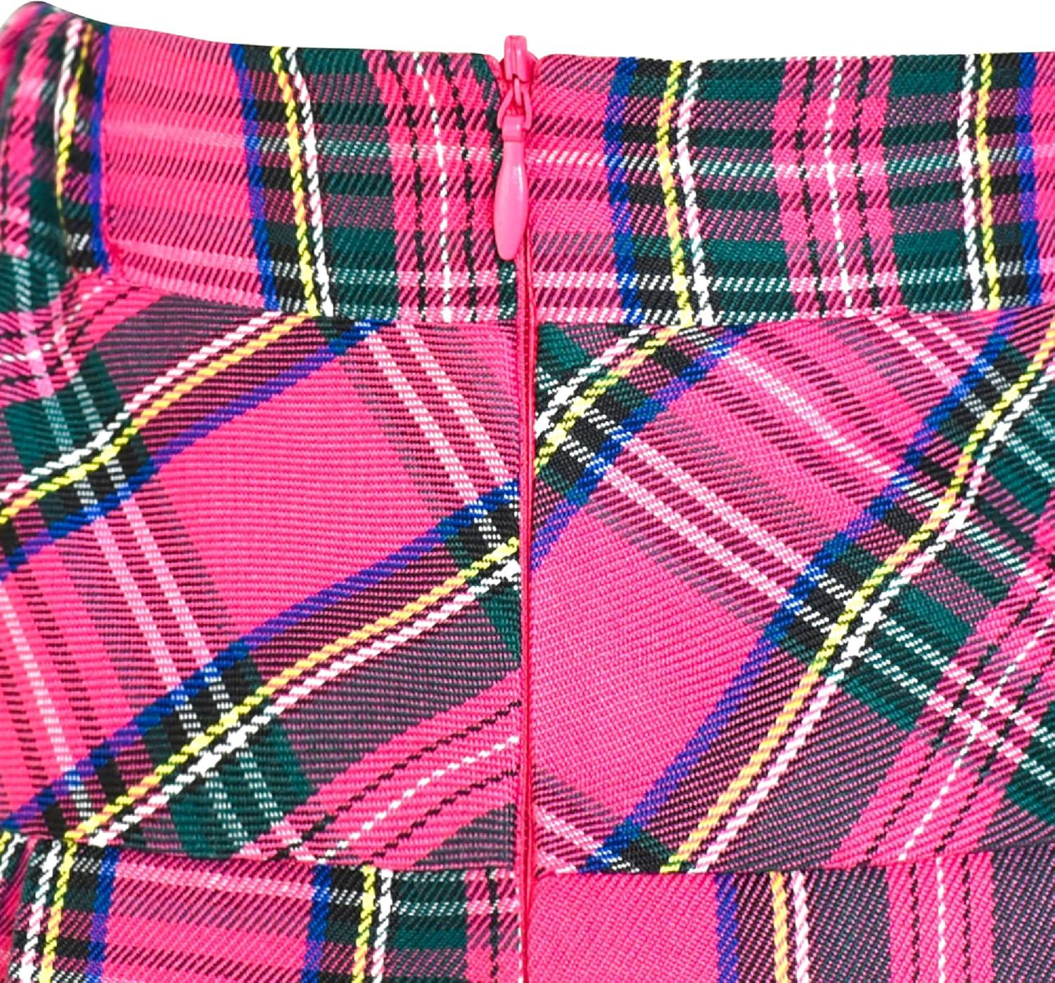 imageSunny Fashion Girls 2 Piece Set Skirt TShirt Crop RibKnit Plaid Casual SchoolPink