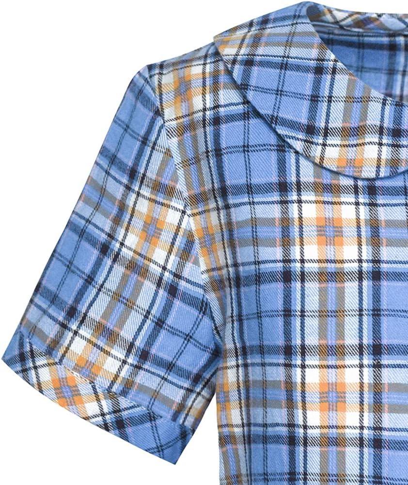 imageSunny Fashion Girls Dress 2in1 Blue Tartan School Uniform Pleated Hem Belted