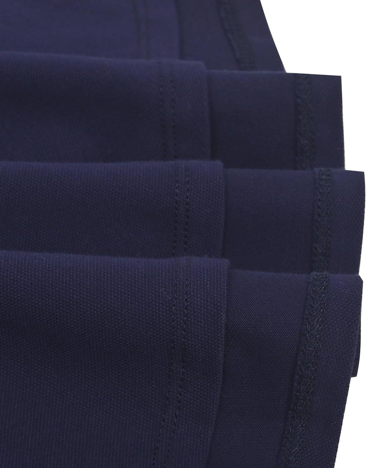 imageSunny Fashion Girls Dress Navy Knit Polo Collar School Classic Casual Back to School EverydayBlue