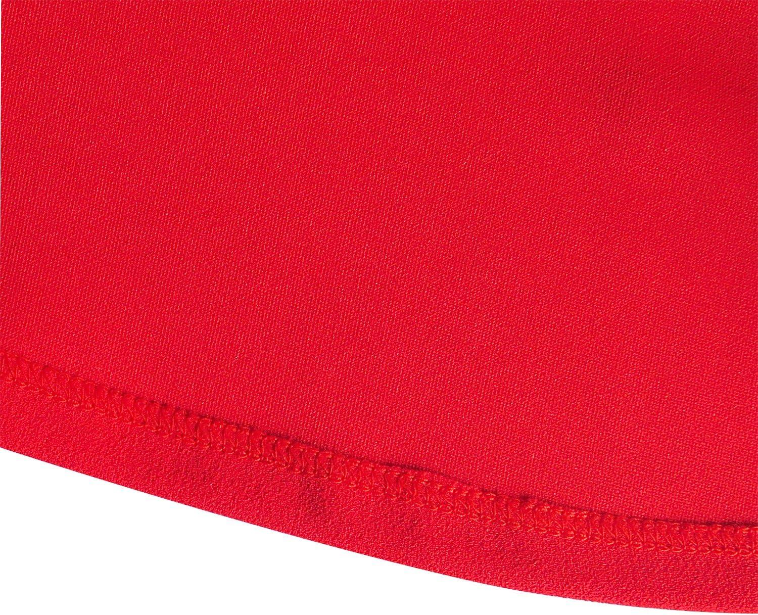 imageSunny Fashion Girls Dress Red White Cold Shoulder Color Contrast HolidayRed