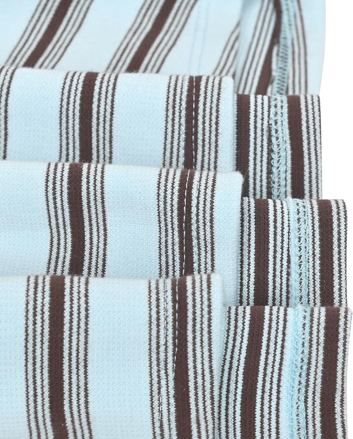 imageSunny Fashion Girls Dress TShirt Basic Vintage Loose Straight Casual SchoolBlue Striped