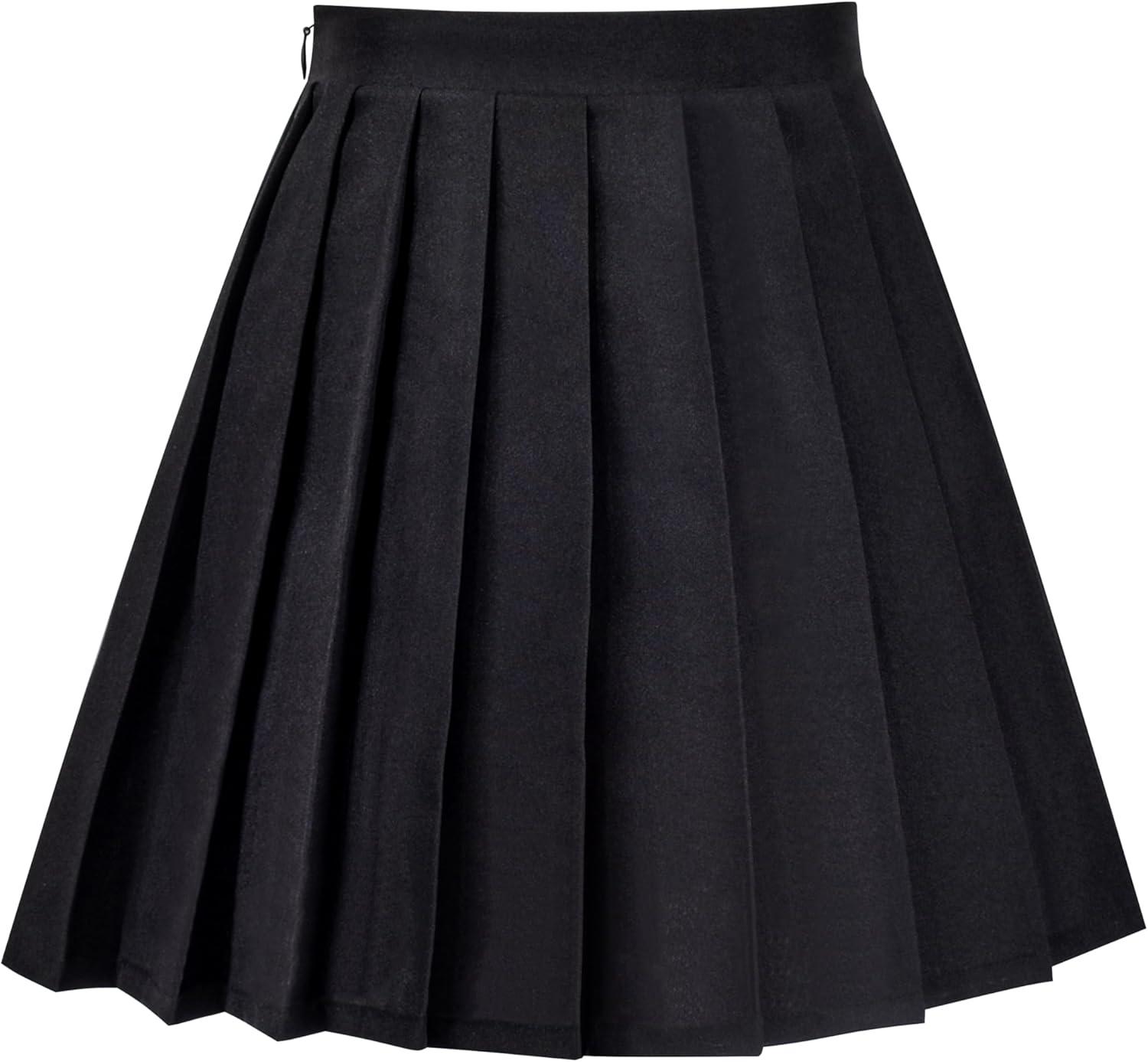 imageSunny Fashion Girls Outfit Set 2 Piece White Shirt Black Pleated Skirt SchoolBlack Skirt Set
