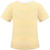 Sunny Fashion Girls 2 Piece Set Skirt T-Shirt Crop Rib-Knit Plaid Casual School(Yellow Striped)