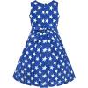Sunny Fashion Girls Dress Color Block Contrast Bow Tie Everyday Party Size 4-14(American Flag)