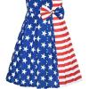Sunny Fashion Girls Dress Color Block Contrast Bow Tie Everyday Party Size 4-14(American Flag)