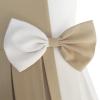 Sunny Fashion Girls Dress Color Block Contrast Bow Tie Everyday Party Size 4-14(Beige)