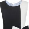 Sunny Fashion Girls Dress Color Block Contrast Bow Tie Everyday Party Size 4-14(Black)