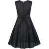 Sunny Fashion Girls Dress Color Block Contrast Bow Tie Everyday Party Size 4-14(Black)
