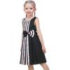 Sunny Fashion Girls Dress Color Block Contrast Bow Tie Everyday Party Size 4-14(Black Red Heart)