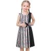 Sunny Fashion Girls Dress Color Block Contrast Bow Tie Everyday Party Size 4-14(Black Red Heart)