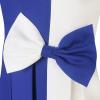 Sunny Fashion Girls Dress Color Block Contrast Bow Tie Everyday Party Size 4-14(Blue)