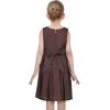 Sunny Fashion Girls Dress Color Block Contrast Bow Tie Everyday Party Size 4-14(Brown Polka Dot)