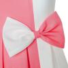 Sunny Fashion Girls Dress Color Block Contrast Bow Tie Everyday Party Size 4-14(Coral Red)