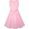 Sunny Fashion Girls Dress Color Block Contrast Bow Tie Everyday Party Size 4-14(Pink)