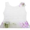 Sunny Fashion Girls Dress Lace Pleated Bodice Flower Detailing Skirt Purple