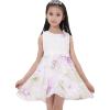Sunny Fashion Girls Dress Lace Pleated Bodice Flower Detailing Skirt Purple