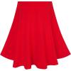 Sunny Fashion Girls Dress Red White Cold Shoulder Color Contrast Holiday(Red)