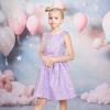 Sunny Fashion Girls Dress Satin Butterfly Hydrangea Flower Printed Size 5-12(Shiny Purple)