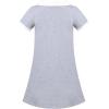 Sunny Fashion Girls Dress T-Shirt Basic Vintage Loose Straight Casual School(Gray)