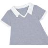 Sunny Fashion Girls Dress T-Shirt Basic Vintage Loose Straight Casual School(Gray)