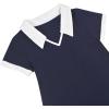 Sunny Fashion Girls Dress T-Shirt Basic Vintage Loose Straight Casual School(Navy Blue)