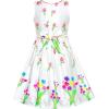 Sunny Fashion Girls Dress Tulip Flower Bouquet Spring Party Sundress Size 6-12