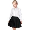 Sunny Fashion Girls Outfit Set 2 Piece White Shirt Black Pleated Skirt School(Black Skirt Set)