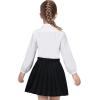 Sunny Fashion Girls Outfit Set 2 Piece White Shirt Black Pleated Skirt School(Black Skirt Set)